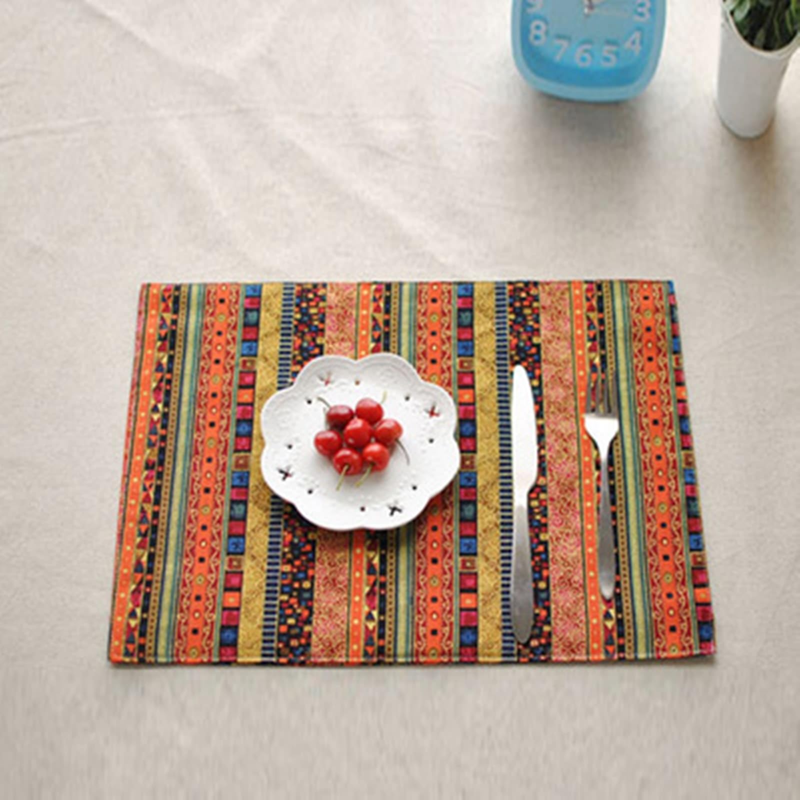Set de table imprimé géométrique pour dîners ethniques
