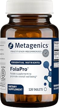 Metagenics FolaPro, L-5-MTHF Folate 1,330 mcg DFE, 120 Tablets