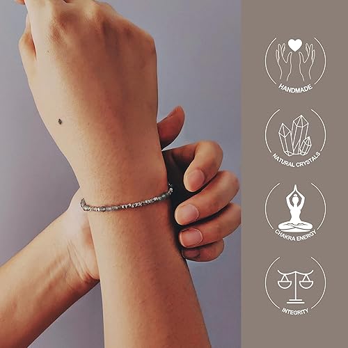 Miniatura 4 de Real Natural Labradorite Moonstone Bracelet 0.15x0.15 Round Shape Gemstone 925 Sterling silver Overlay Handmade Cuff Crystal Jewelry