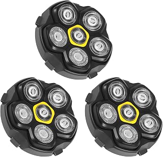 Cabezales de afeitar magnéticos de 6 cuchillas de repuesto para muchas máquinas de afeitar eléctricas magnéticas 6D, compatibles con DOAO, Kensen, JoyKoi y Kibiy. (3 piezas)