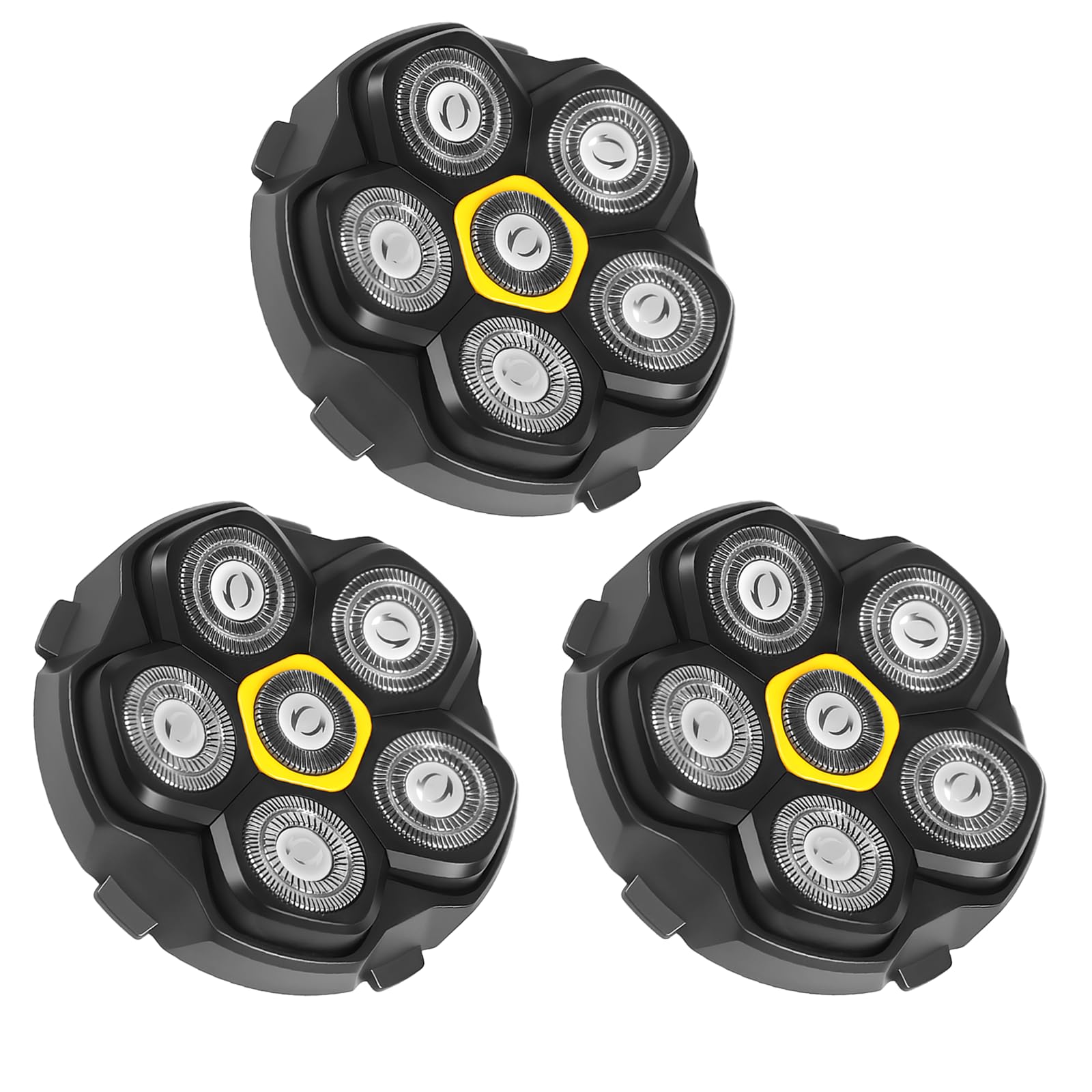 Testine magnetiche per rasoio a 6 lame di ricambio per molti rasoi elettrici magnetici 6D, compatibili con DOAO, Kensen, JoyKoi e Kibiy. (3 pezzi)