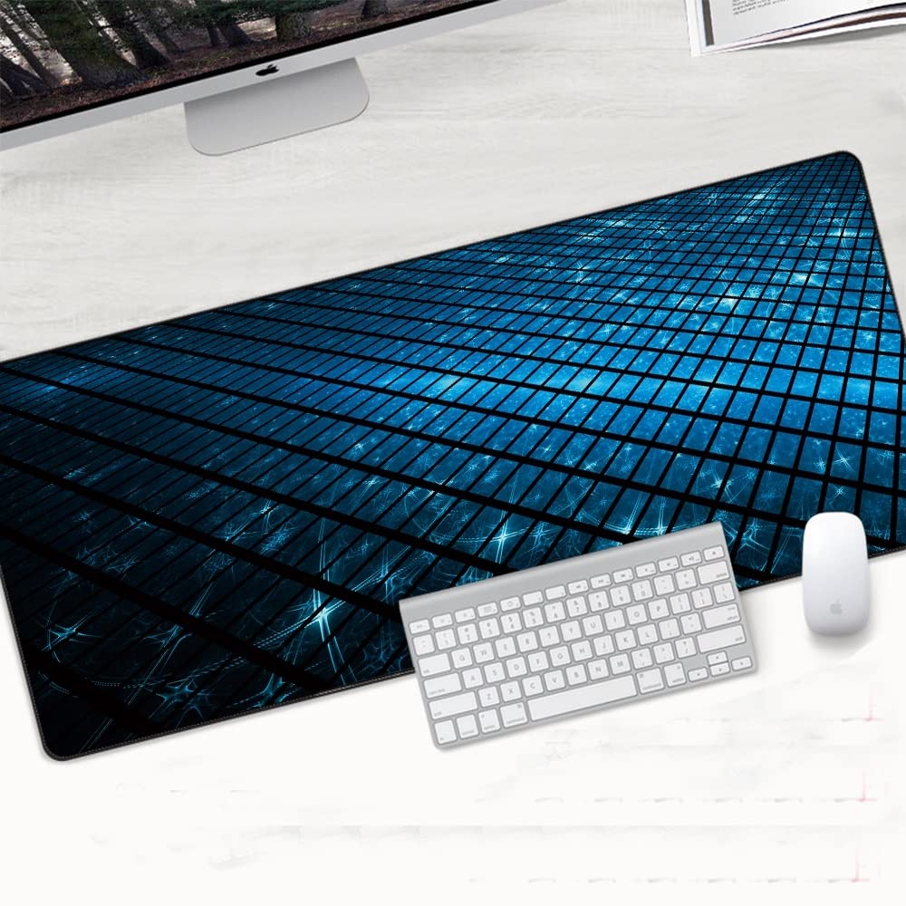 Alfombrillas geométricas grandes para teclado y ratón, almohadilla suave HD XL para computadora grande (DBX-032, 900 x 400 x 2 mm)