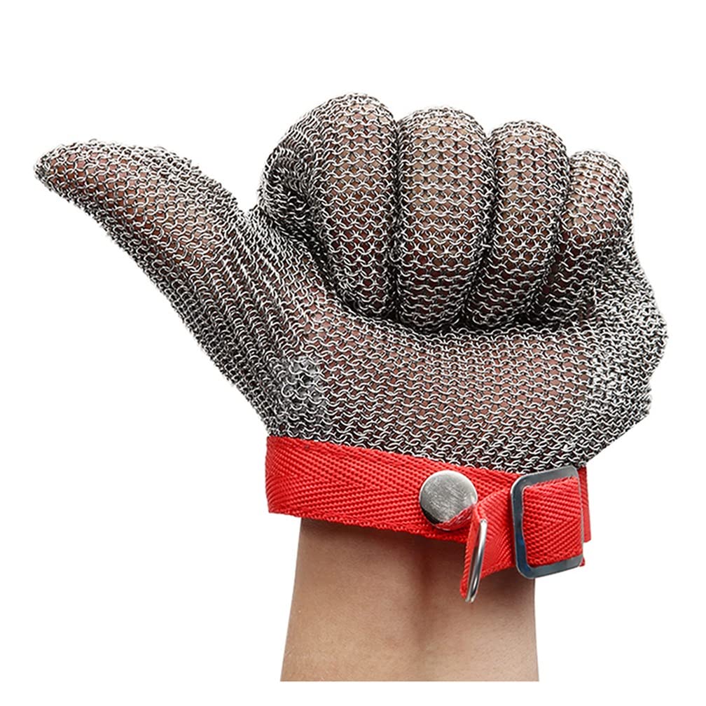 304 Guantes De Alambre De Acero De Metal, Anti-Cutsafety, Guantes De Jardinería De Carnicería De Cocina, For La Mano Izquierda Y Derecha (Size : 1 Piece/S)