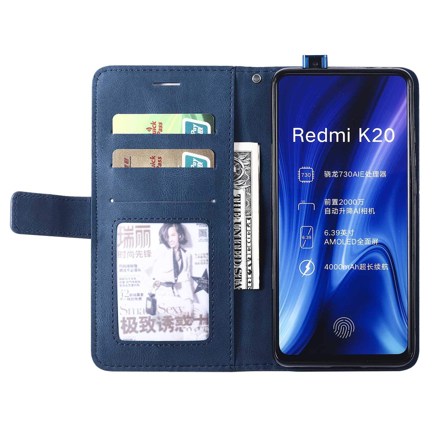 Custodia A Portafoglio Per Xiaomi Redmi 9T – In Similpelle Blu, Con Slot Per Carte, Supporto E Chiusura Magnetica - 3