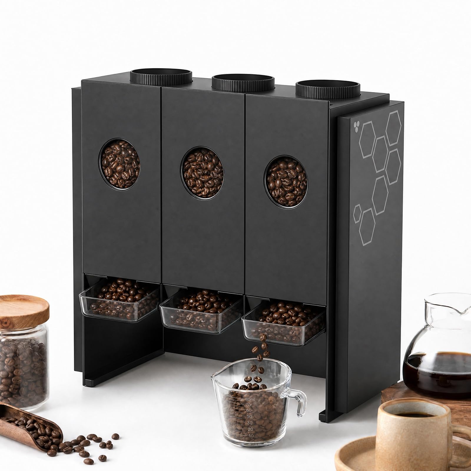 Dosatore e miscelatore di chicchi di caffè