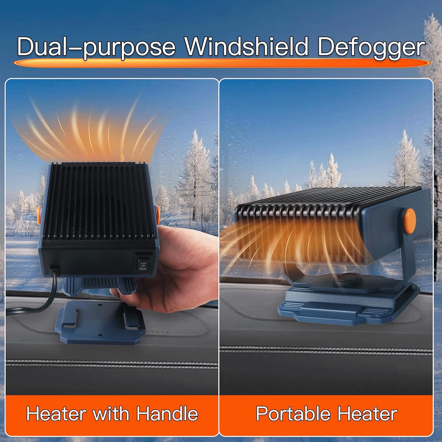 Riscaldatore Per Auto 12V 150W - 2 In 1 Riscaldamento E Raffreddamento, Base Girevole 360°, Per Auto E SUV - Foto 14