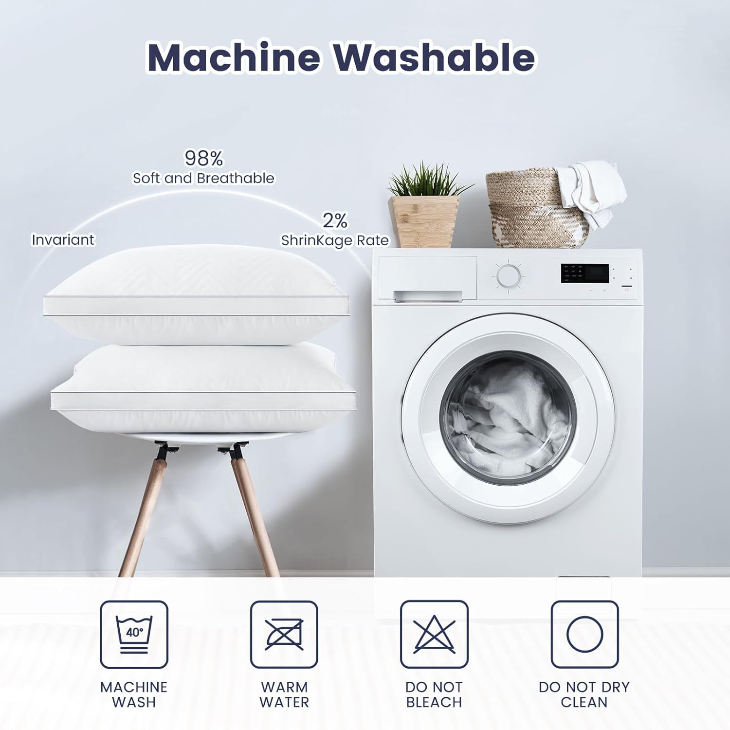 Maxzzz Standard Size Bed Pillows Set of 2, Luxury Hotel Quality Fluffy Pillows, for Back, Stomach or SideSleepers