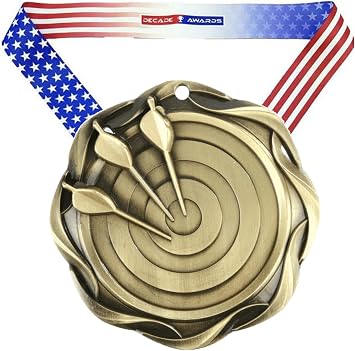 Decade Awards Archery Fusion Medal - Gold, Silver or Bronze | Engraved Archery/Darts Medal - 3 Inch Wide Customize Now