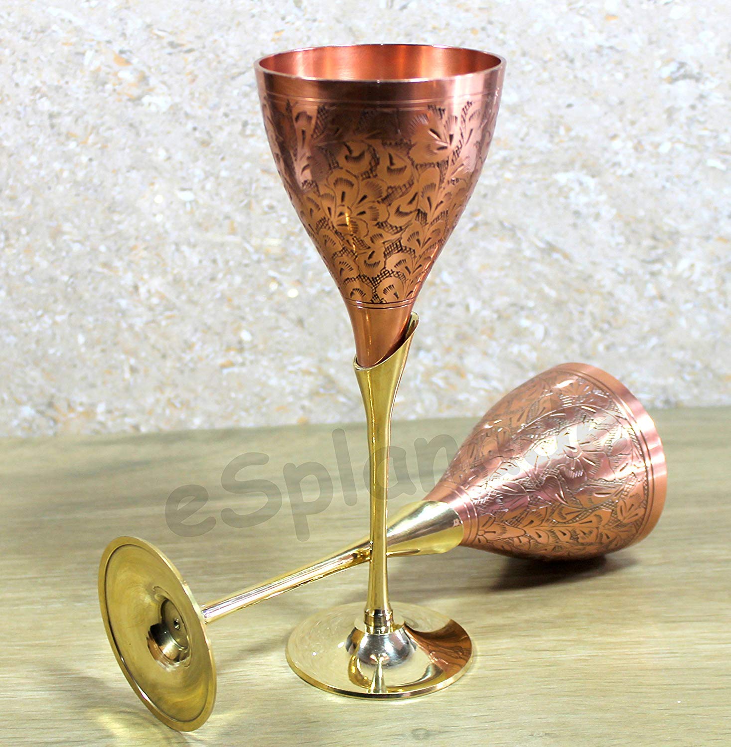 Copper Plated Champagne Glasses - Set of 2 -8