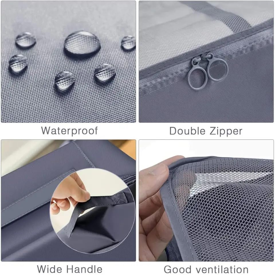 Image of Nightstar 7 Pcs Foldable Luggage and Laundry Bag Pouch Waterproof Travel Toiletry Organizer Garment Storage Bag Portable Packing Cubes (1 Pc) (Grey)