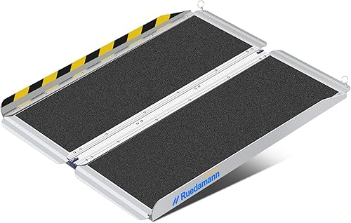 Miniatura 40 de Ruedamann Rampa para silla de ruedas de 2 pies, rampa portátil para silla de ruedas para la entrada del hogar, diseño más ancho, rampas plegables
