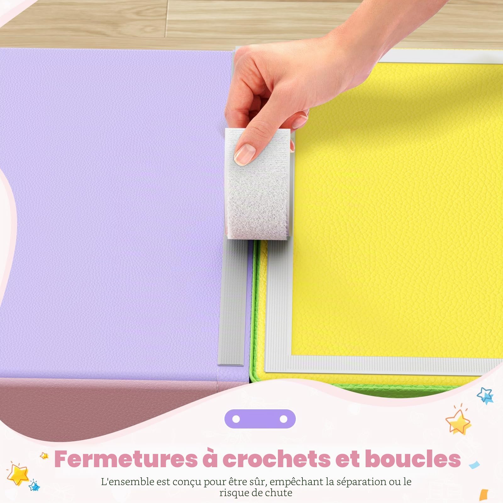 Lot de 4 blocs d'escalade en mousse - Couleurs macaron - Jouet souple - Blocs de construction combinables avec fermeture - Jouet éducatif sûr pour enfants - Intérieur et crèche