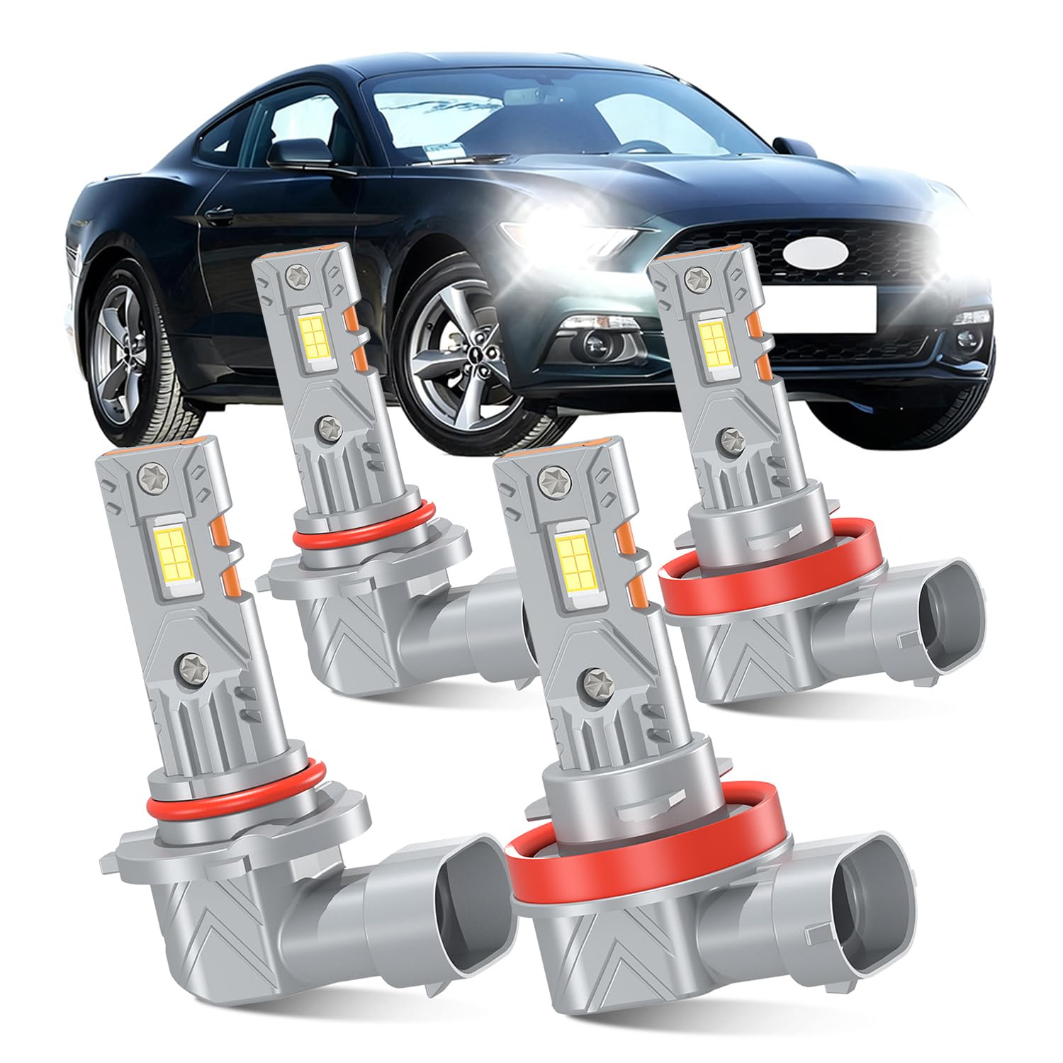 Light Bulb Fit for Ford Edge 2022 2023 9005 High Beam + H11 Low Beam Light Bulb Combo, Super Bright 6000K White, Plug and Play, Pack of 4
