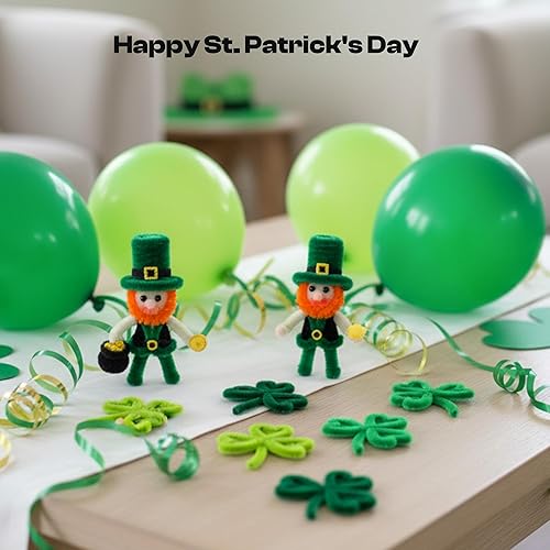 Miniatura 3 de Caydo 300 piezas de limpieza de tuberías verde oscuro, suministros de manualidades, tallos de felpilla para proyectos de manualidades, decoraciones