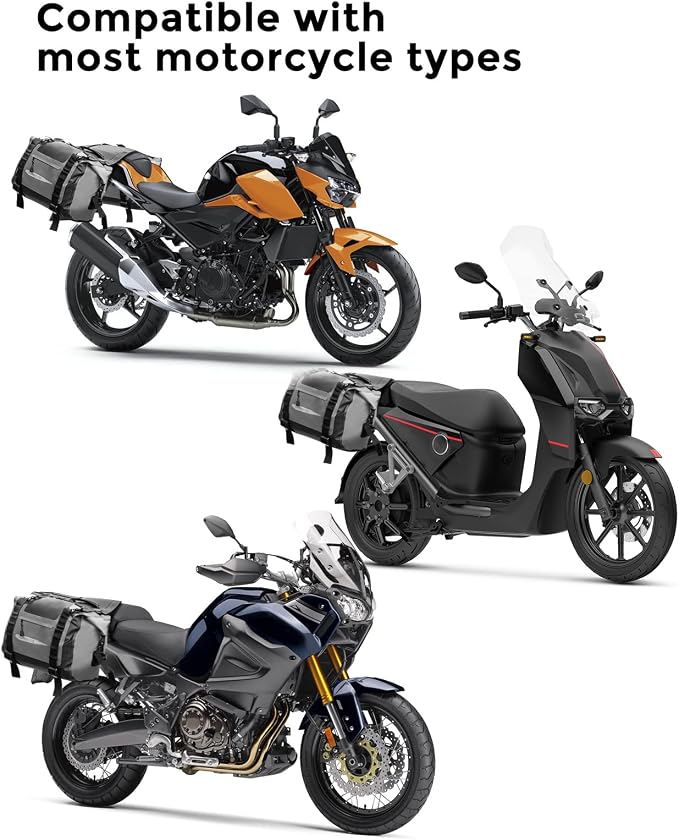 Alforjas impermeables para motocicleta 50L KEMIMOTO gris miniatura 8