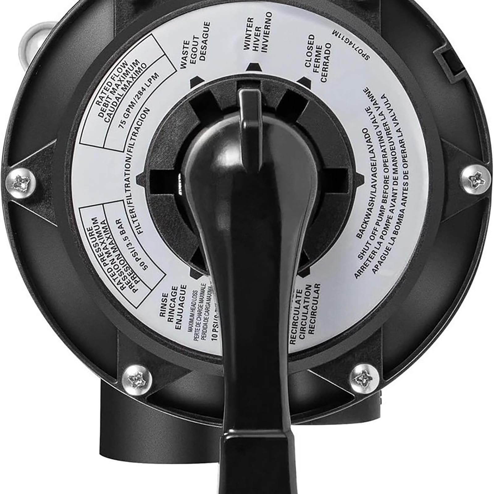 KZU SP0714T - Válvula multipuerto de montaje superior, repuesto para Hayward VariFlo, válvula de control estilo abrazadera de 1-1/2 pulgadas, 7 posiciones, para todos los filtros de arena Hayward