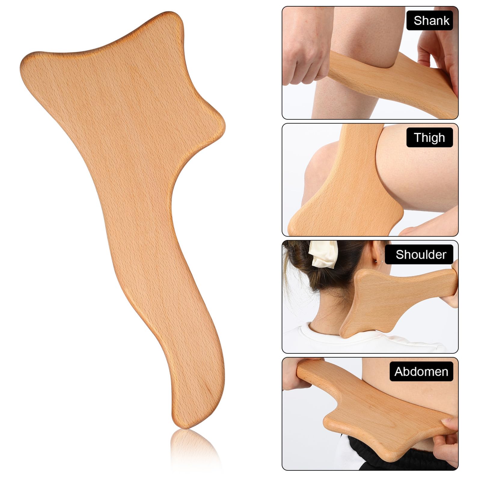 6stücke Holztherapie Massage Mit Holzroller Massage Und Holzmassagegerät Für Rücken Nacken Schultern Körperentspannung Werkzeuge