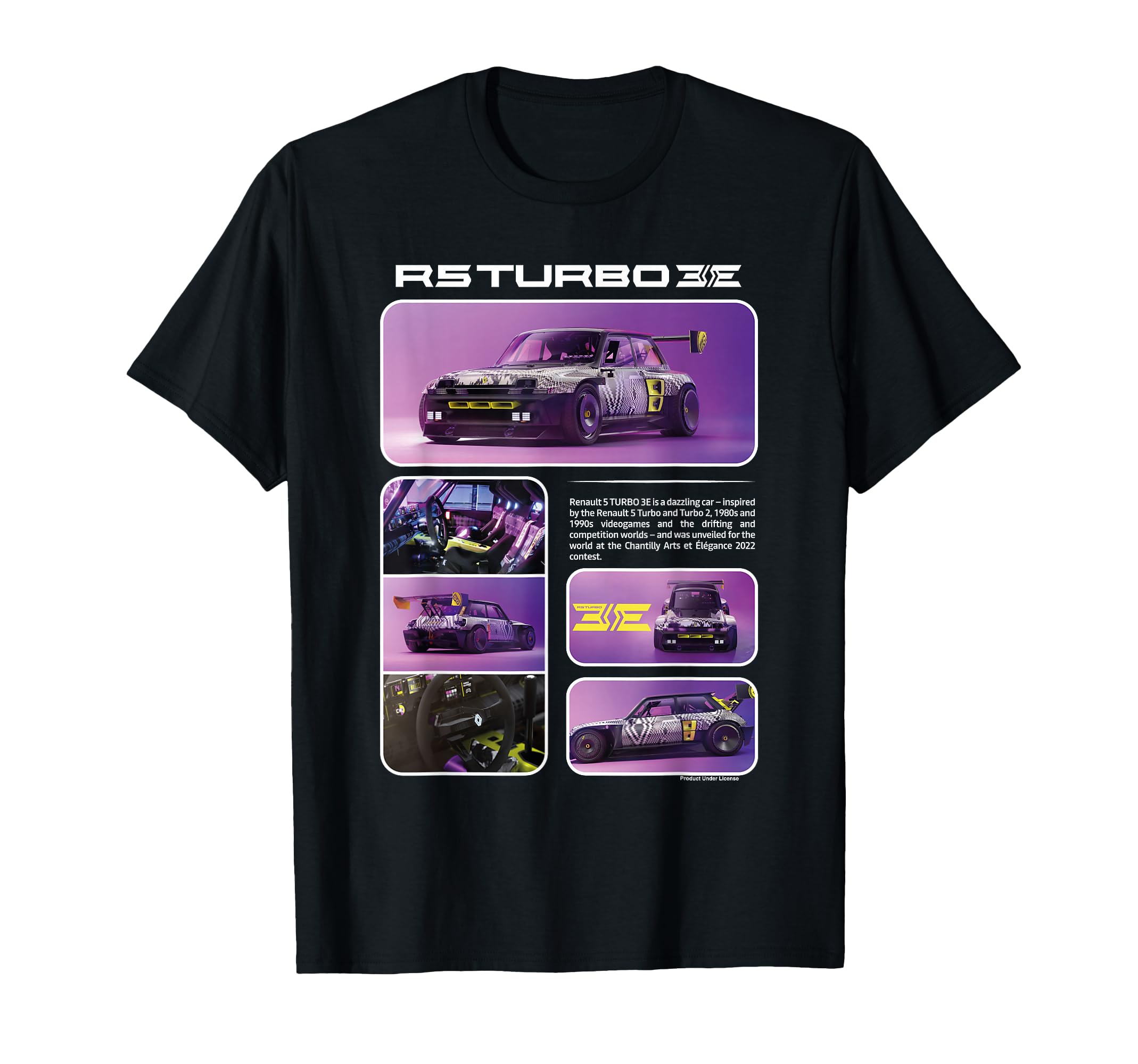 T-shirt Renault R5 3E Turbo Concept - Voiture électrique Sous Licence Officielle