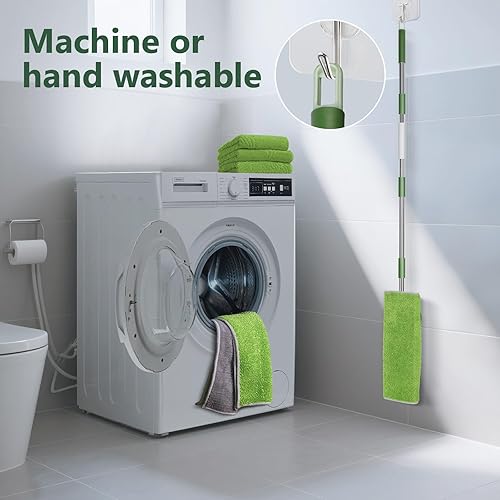 Miniatura 6 de Masthome - Trapeadores de microfibra para limpieza de pisos, trapeadores profesionales con almohadillas lavables, 4 piezas, mopa plana de uso húmedo