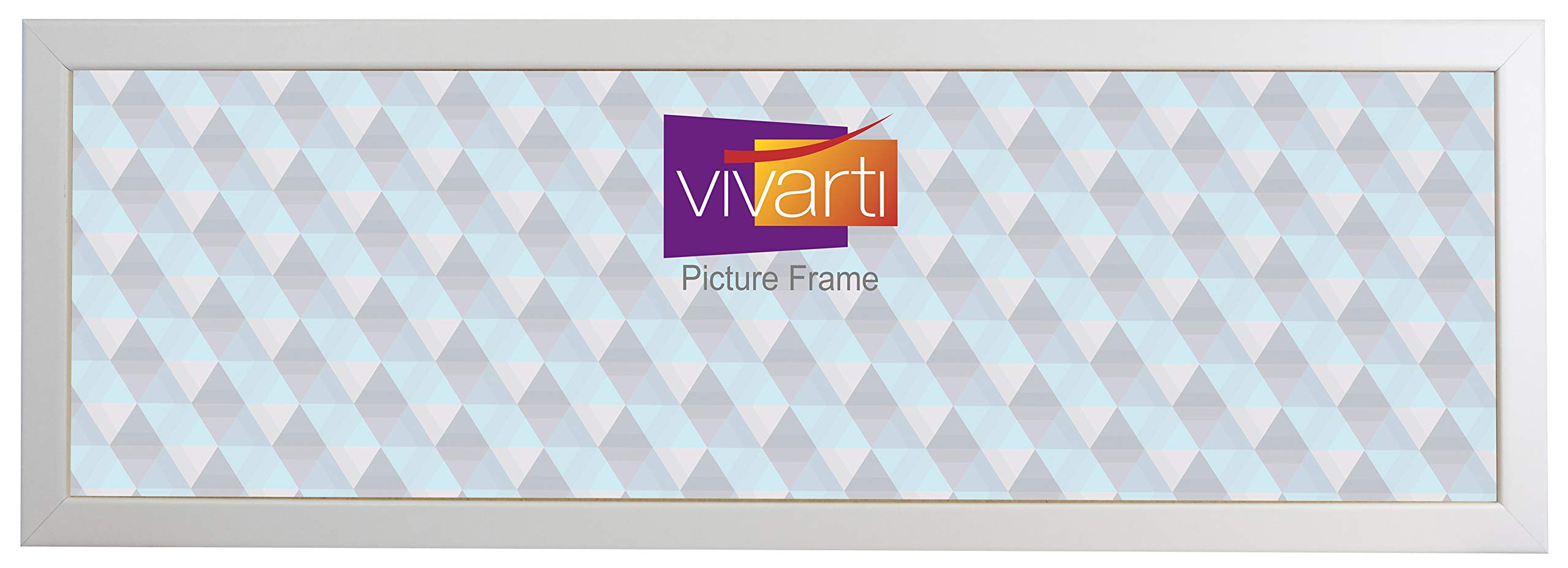 Vivarti Matt White Panoramic Thin Picture Photo Frame, 36" X 12" – Picture Frames - 36 X 12 Frame - Photo Frame - 36X12 Frame White With Clear Styrene Sheet & Wall Mounted Hook - 12 X 36 Inches