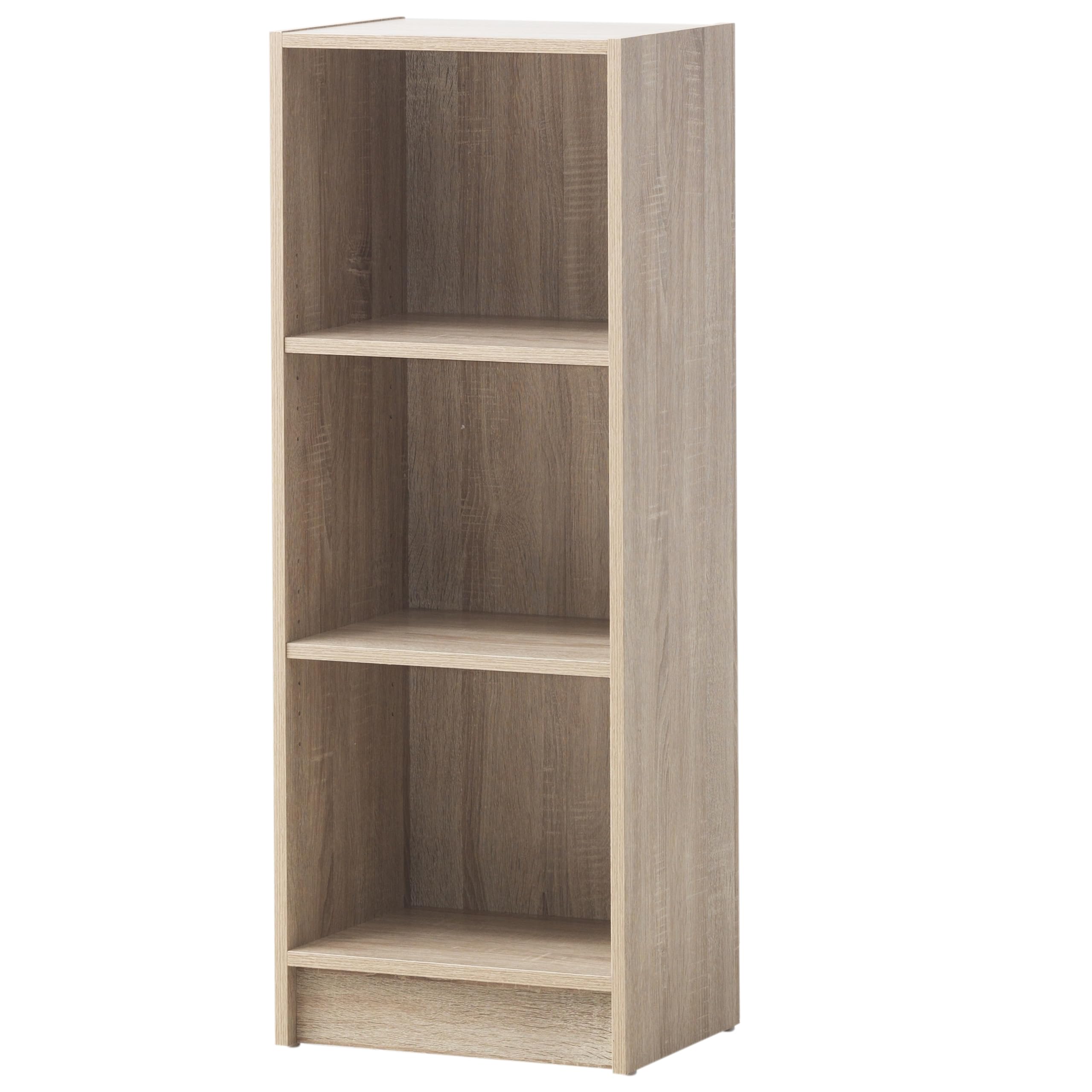 Medium Narrow Bookcase with Adjustable Shelves Compact Storage Unit for Home and Office