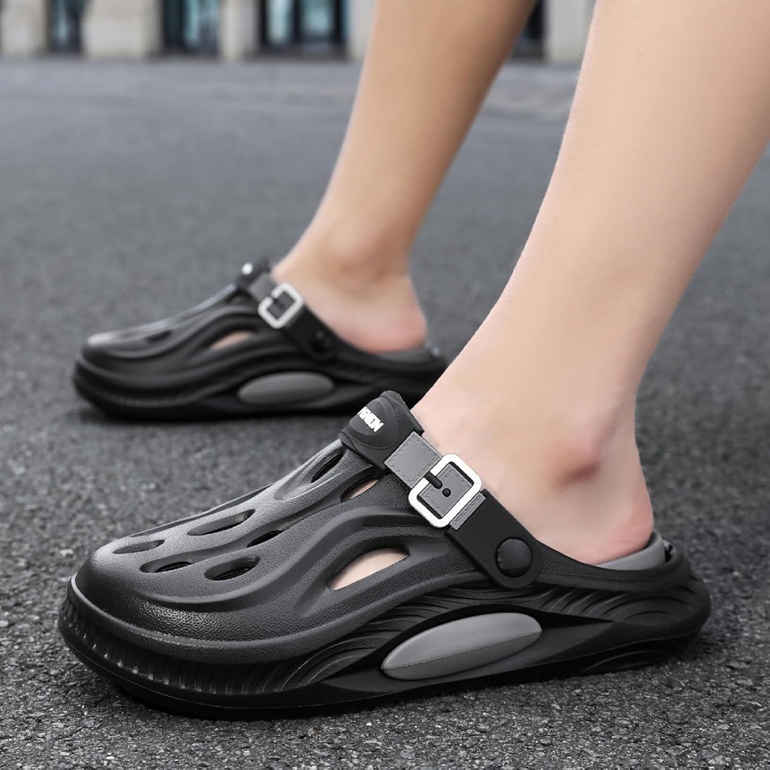 Qiucdzi Men’s Womens Clogs Unisex Garden Shoes Mules with Arch Support Comfort Slip-on Outdoor Sandals Slippers for Work Beach Casual