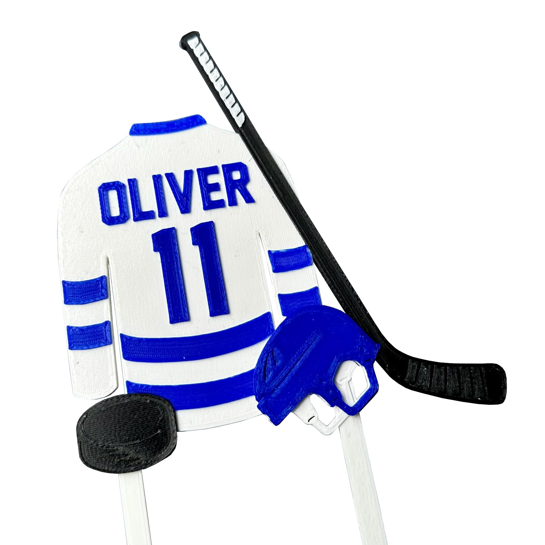 Ice Hockey Cake Topper - Personalised - Sports - Birthday Cake Topper - Party Supplies - Baking - Team - Sportsman - Rink - Ice Skates