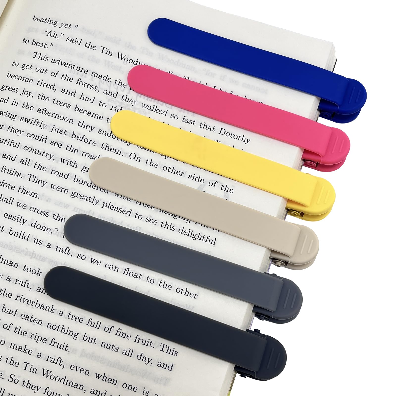 6Pcs Automatic Bookmark, Silicone Smart Book Marks for Reading Women, Men, Kids,Cute Unique Book Markers Bookmark Clip Reading Accessories Gifts for