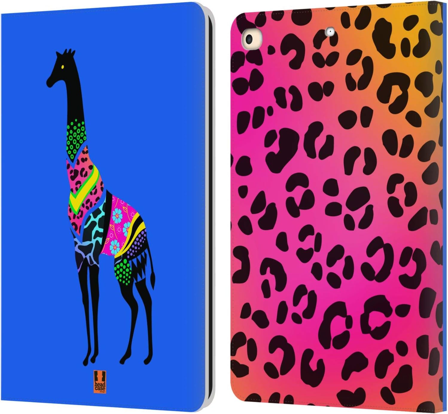 Head Case Designs Lion Patterned Animal Silhouettes Leather Wallet Case Compatible with Apple iPad 9.7 2017 / iPad 9.7 2018