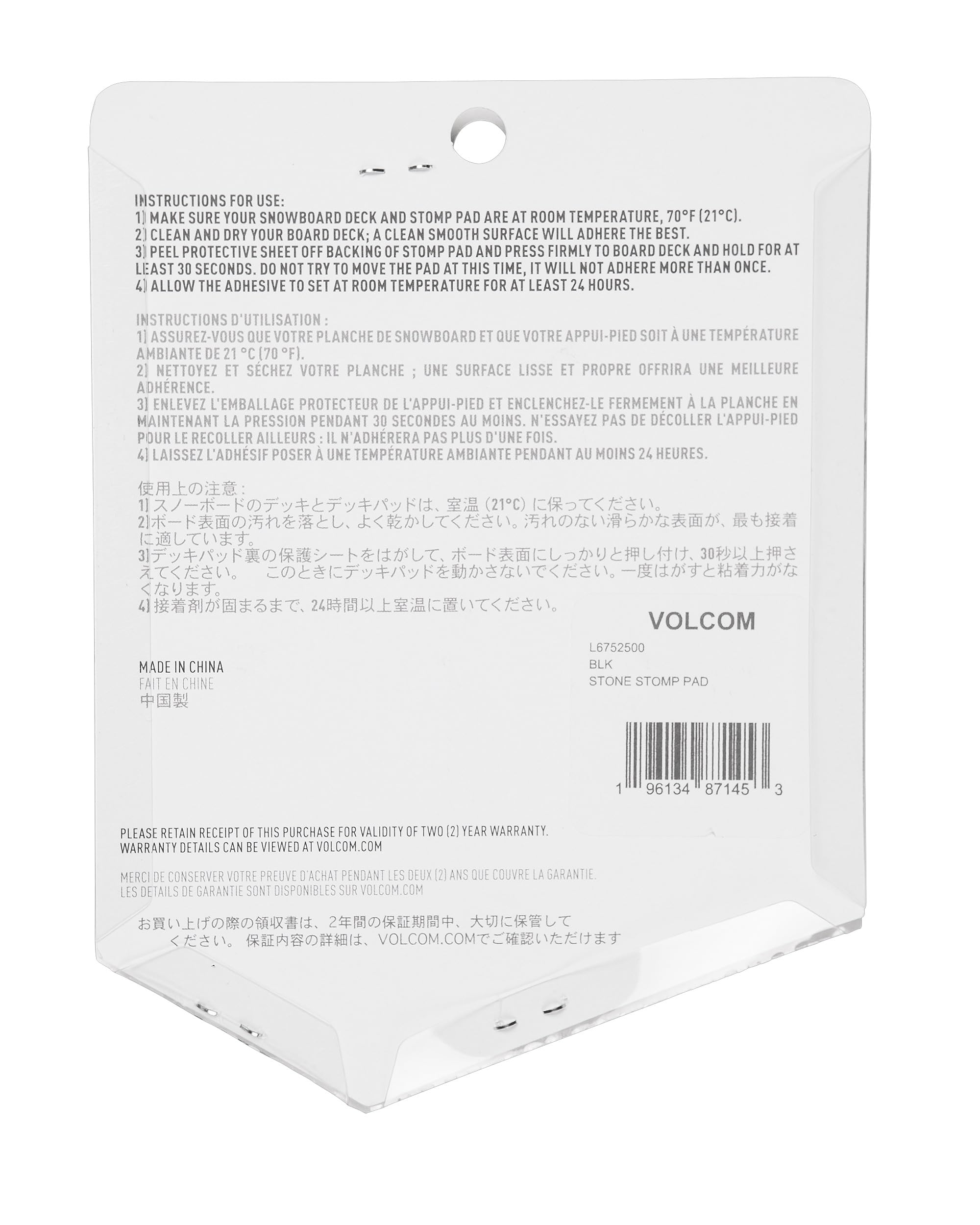 Volcom Stone Stomp Pad 2025 Black, Monocolor, Talla única