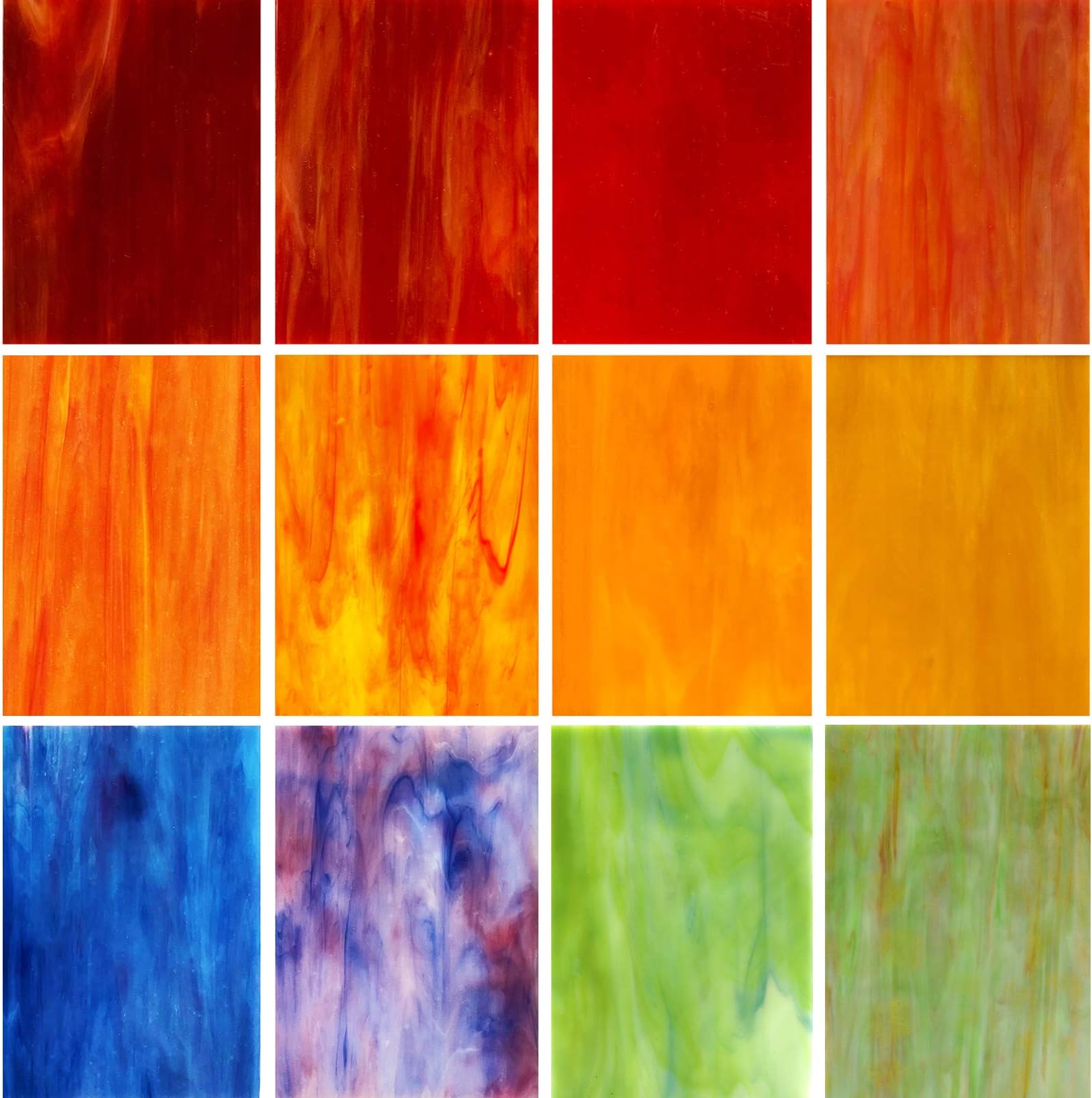 Stained Glass Sheets / Red Yellow Blue Green