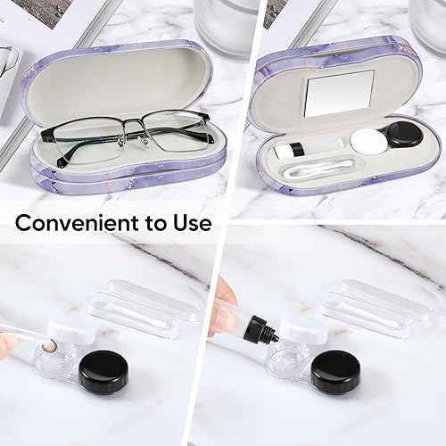 Miniatura 4 de Fintie Funda para lentes de contacto 2 en 1 y funda para gafas, funda de viaje portátil de doble cara para lentes de contacto con espejo integrado,