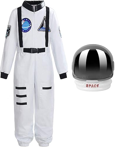 Miniatura 13 de ReliBeauty - Disfraz de astronauta para niños y niñas Naranja (con casco)