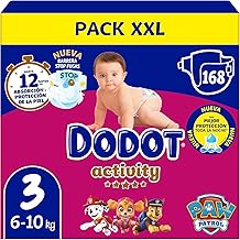 Dodot Activity Baby Diapers, Size 3 (6-10 kg), 168 Nappies, Up to 12h Anti-Leak Protection and Fit, Monthly Pack