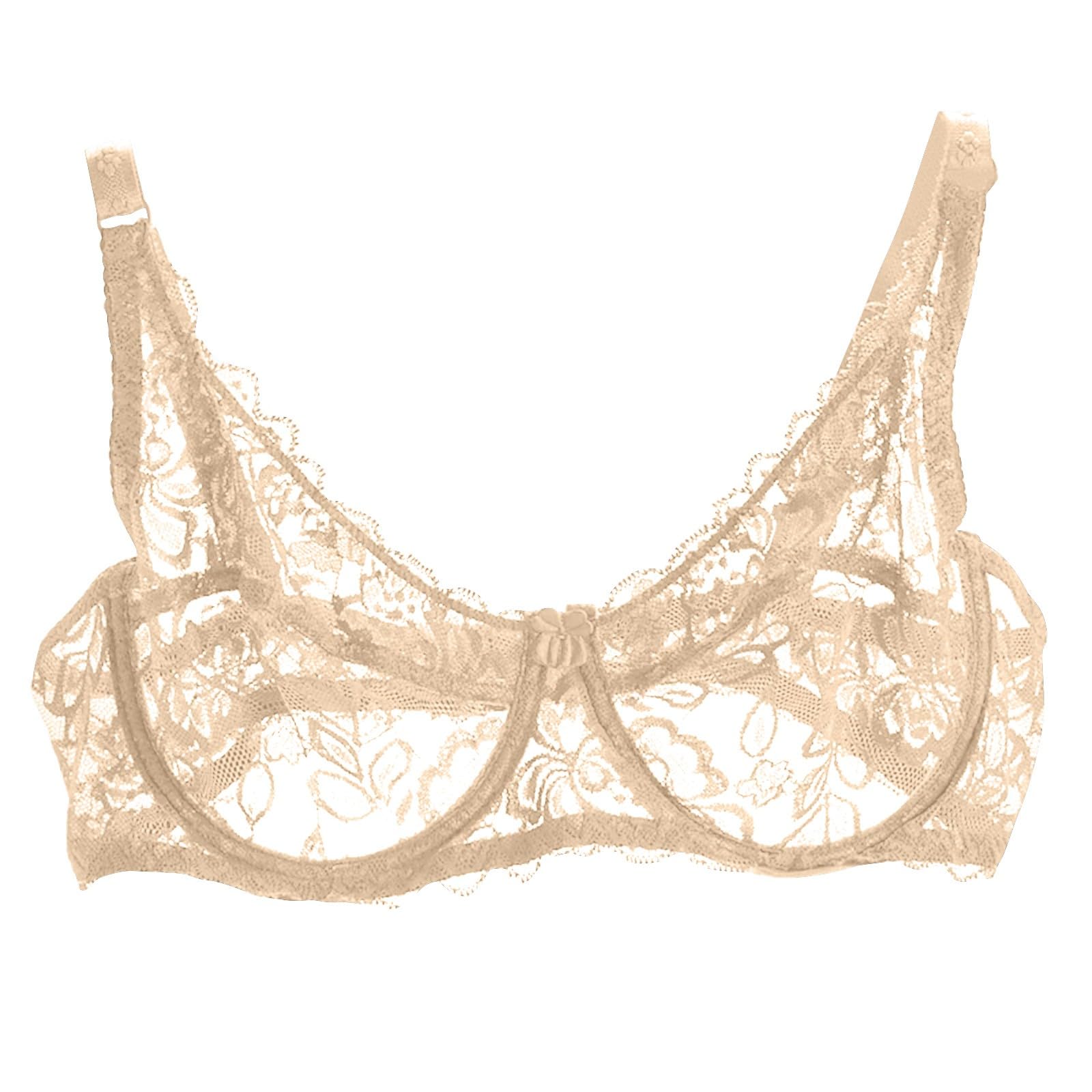 Sexy Lace Bras for Women See Through Mesh Bralettes Push Up Lingerie Bras Full Coverage Everyday Bras Underwire
