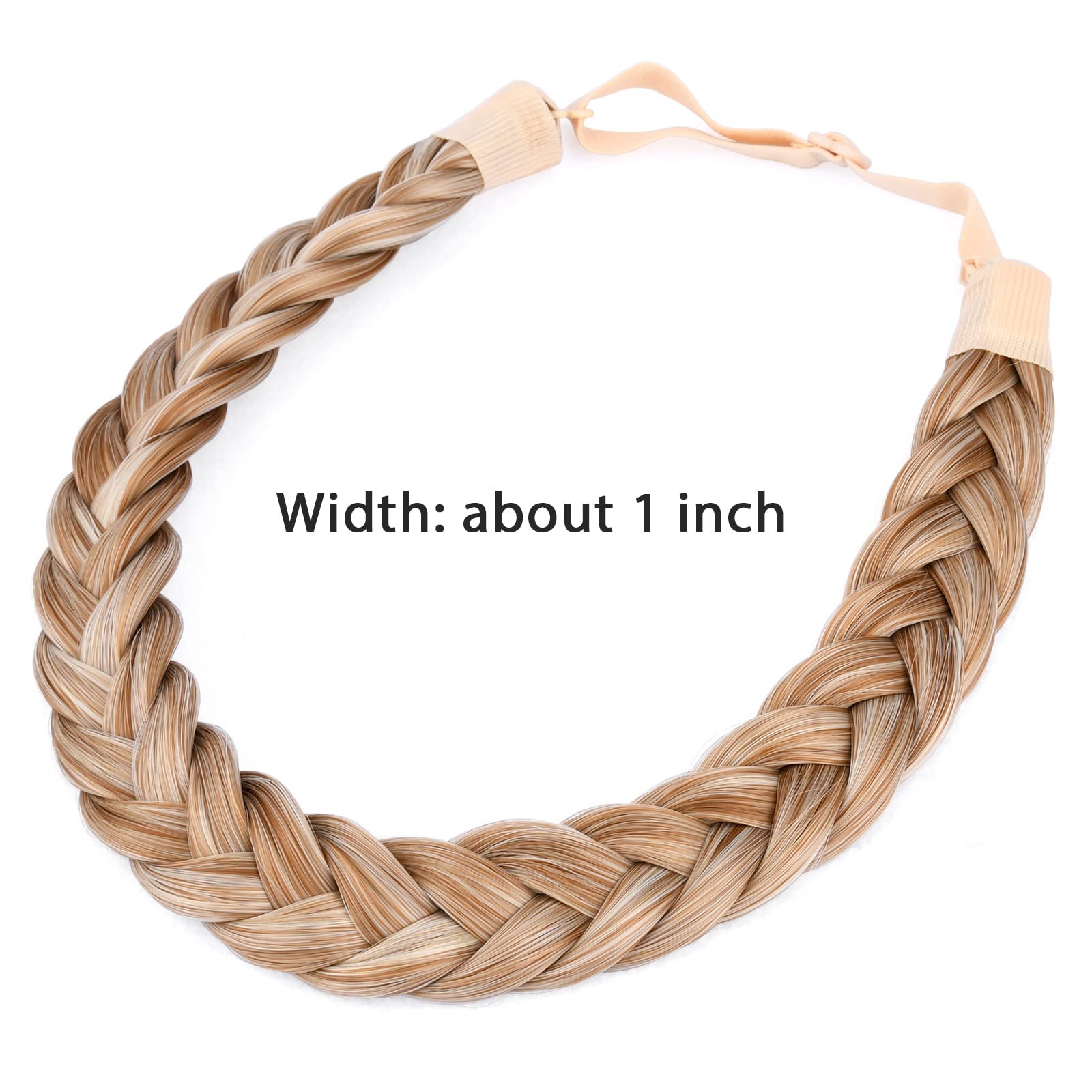 Gledola 2 Strands Fishtail Plaited Braids Headband Braided Synthetic Hair Elastic Stretch, Hair Accessory for Bride Women - Image 3