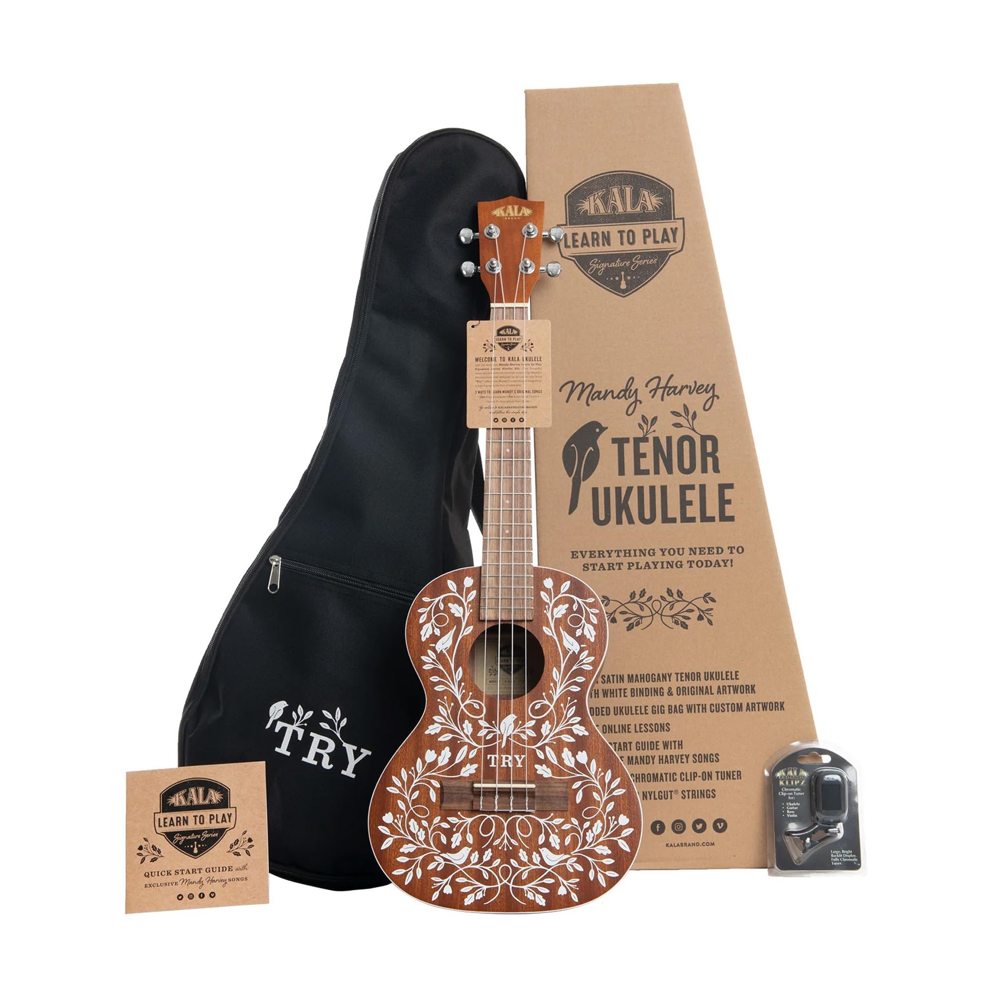 Kala - KALA-LTP-MH - Ukulélé tenor Learn to Play"Mandy Harvey" signature - avec housse KALALTPMH2006 Naturel