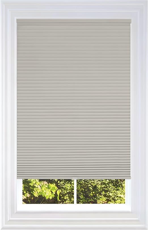 BlindsAvenue Cellular Honeycomb Cordless Shade, 9/16" Single Cell, Blackout, Sticks and Stones, Size: 49" W x 48" H