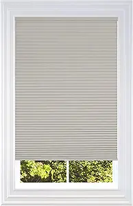 BlindsAvenue Cellular Honeycomb Cordless Shade, 9/16" Single Cell, Blackout, Sticks and Stones, Size: 49" W x 48" H