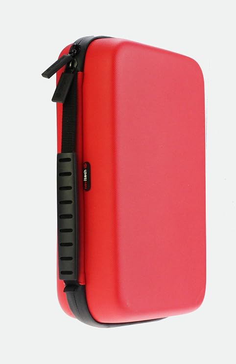 Navitech Red Heavy Duty Rugged Hard Case/Cover with Shoulder Strap Compatible with AMINZER NEXBOX T11 Mini Pc