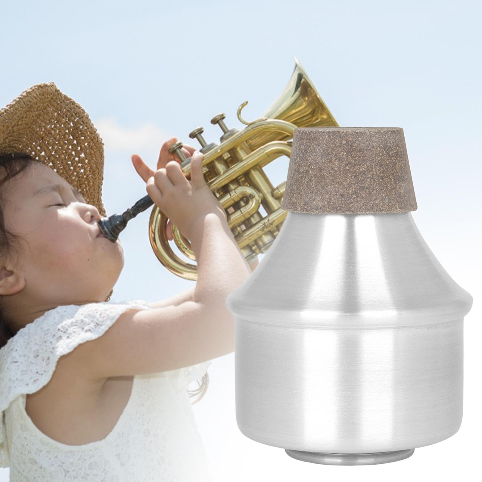 Tromba dritta, sordina per esercitazione tromba | Silenziatore per tromba | con sordina in sughero per tromba - Parti di ricambio per aiuti al silenzio in lega di alluminio, per tromba per jazz classic