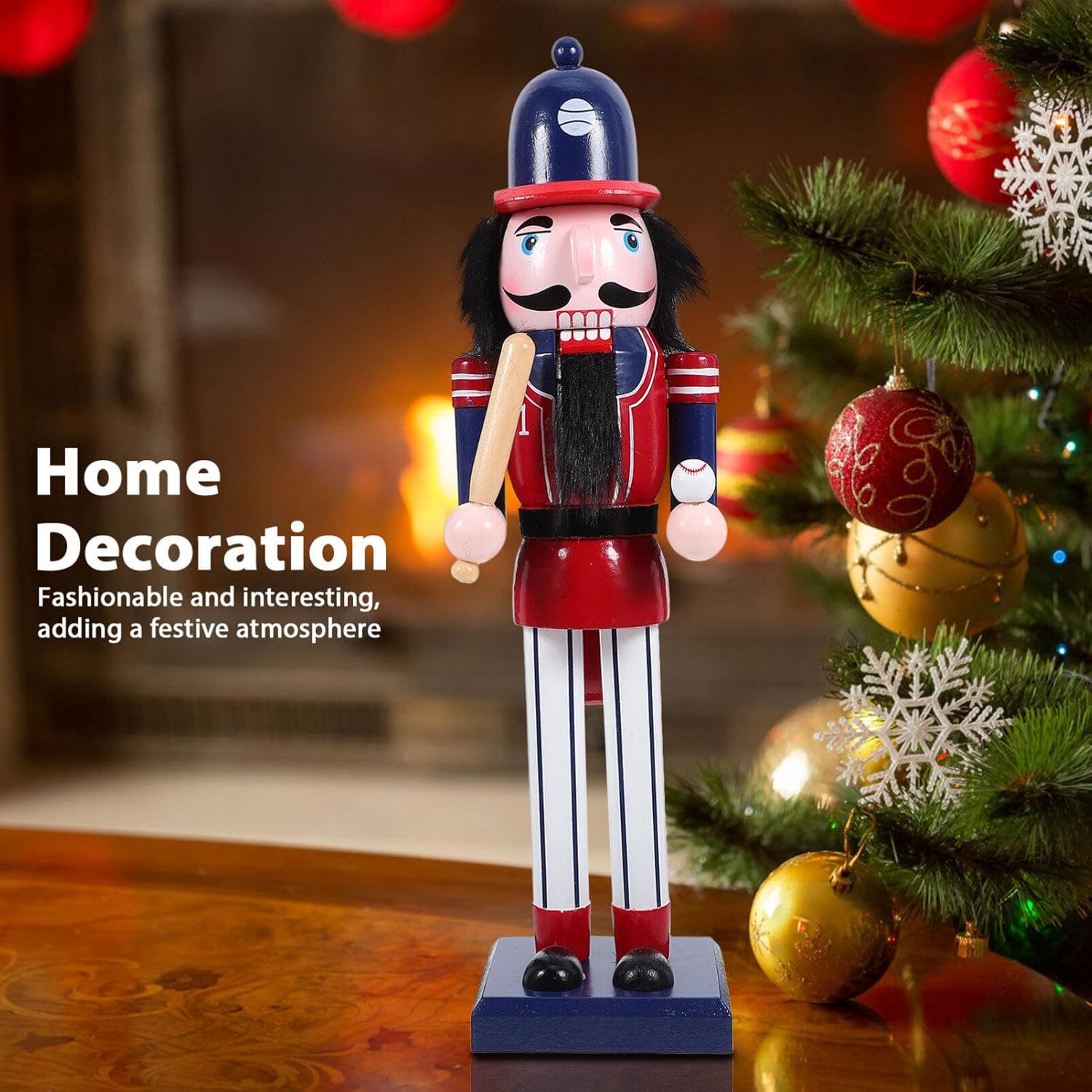 MAGICLULU Nutcracker Puppet Figure Charming Wooden Nutcracker Ornament for Christmas Decor Festive Decoration to Elevate Holiday Atmosphere and Bring Joy to Your Home
