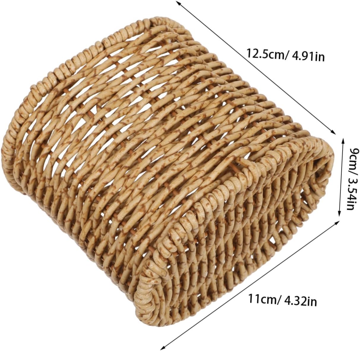 SECFOU Breathable Chopstick Holder Organizer with Efficient Ventilation, Oval Plastic Rattan Utensil Caddy for Forks and Cutlery, Stylish Woven Basket for Dining Table and Restaurant Use