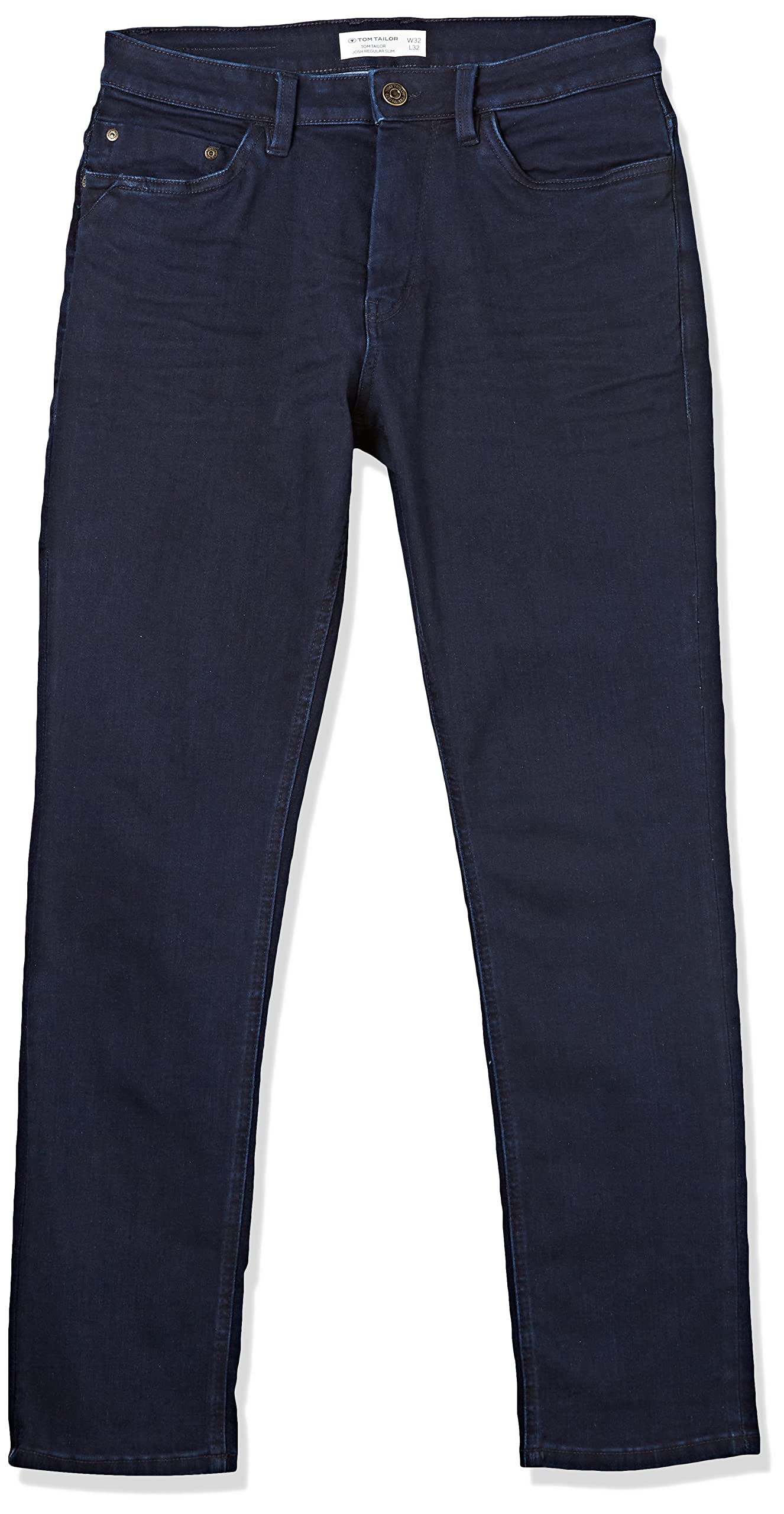 TOM TAILOR Men's 1034646 Josh Regular Slim Jeans, 10138-Rinsed Blue Denim, 30W / 30L