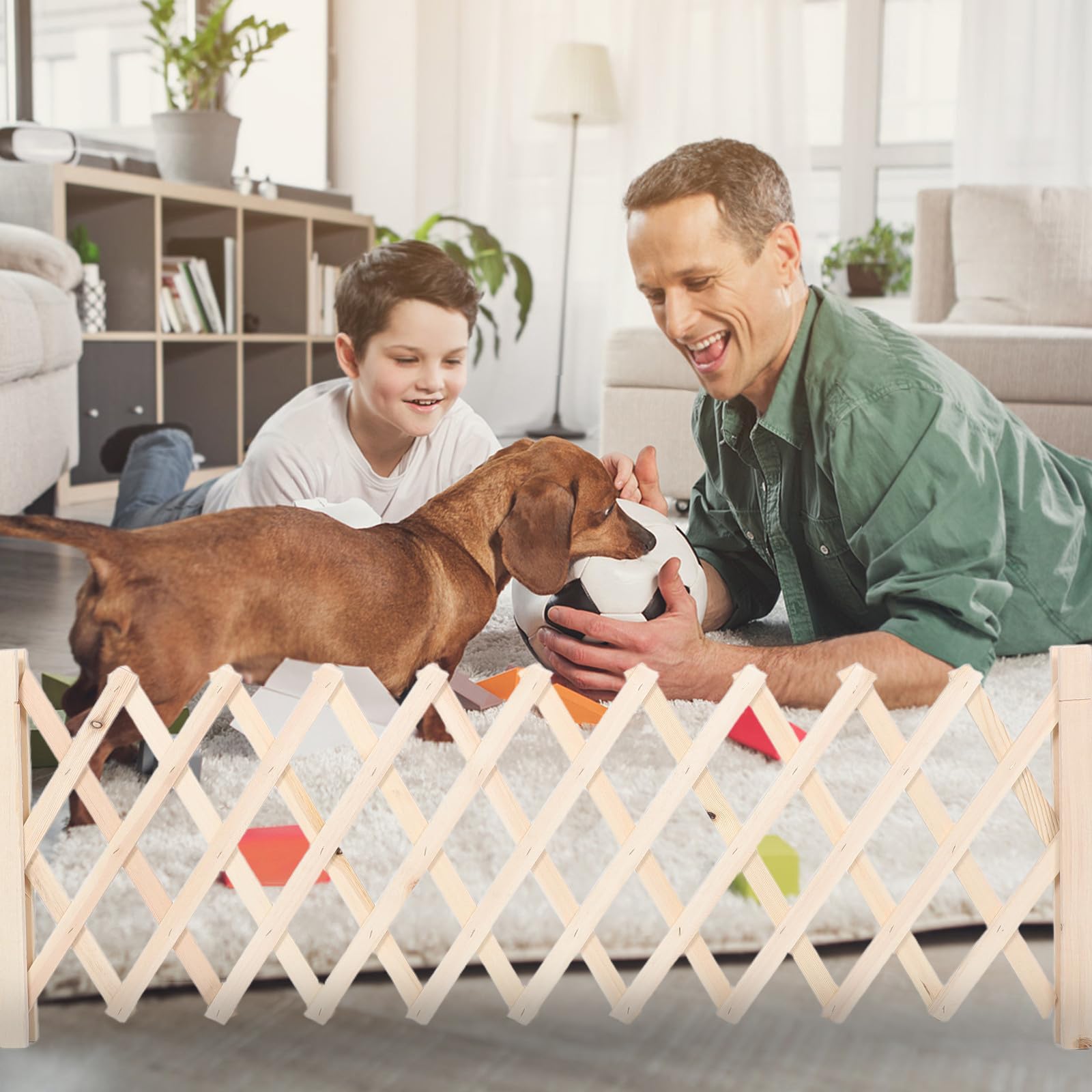 OUNONA Einziehbarer Hundegitter mit Verstellbarem Freistehendem Design für Haustiere Einfache Installation ohne Werkzeug für Treppen und Innenbereich