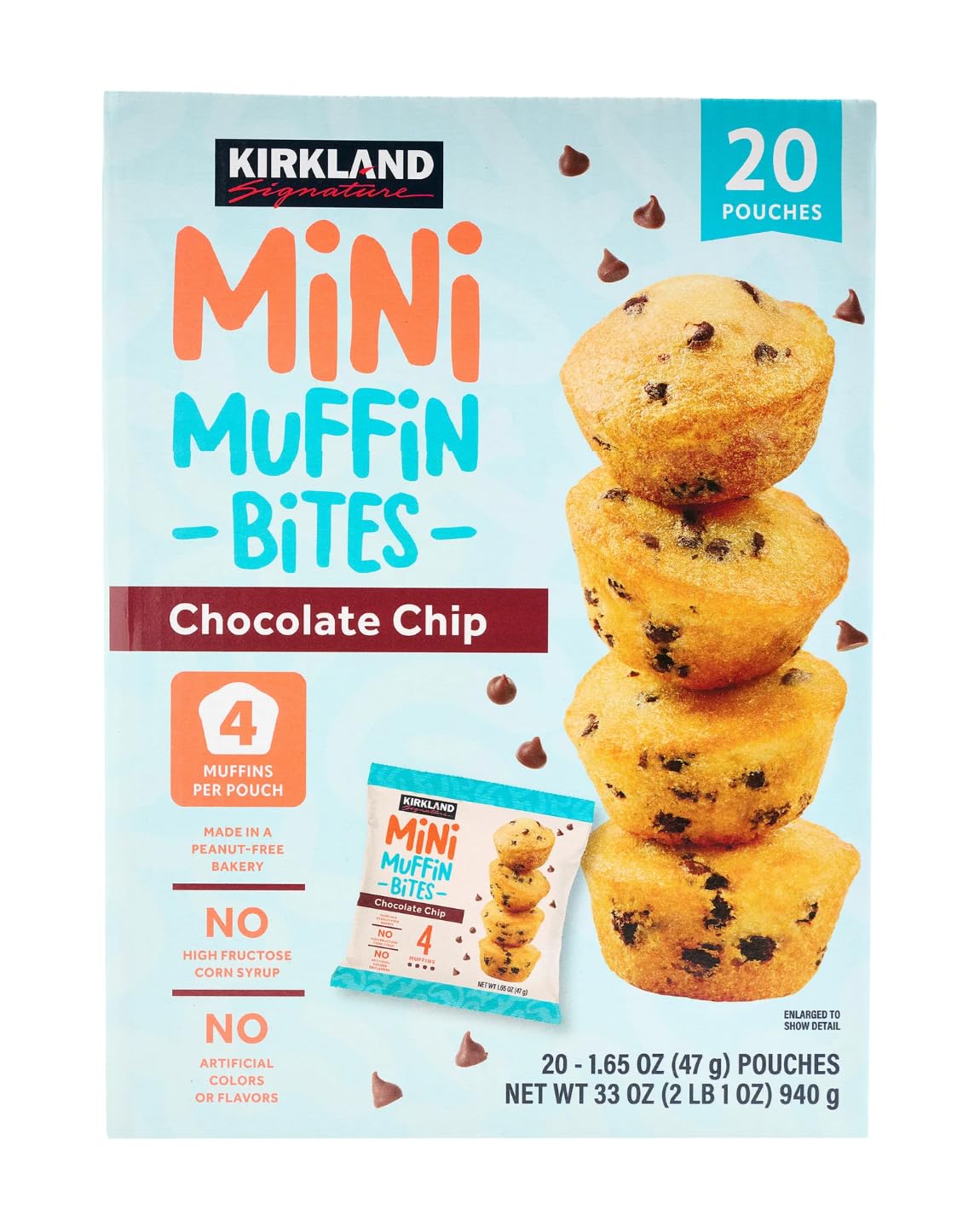 Kirkland Signature Mini Chocolate Chip Muffins, 1.65 oz, 20 Count