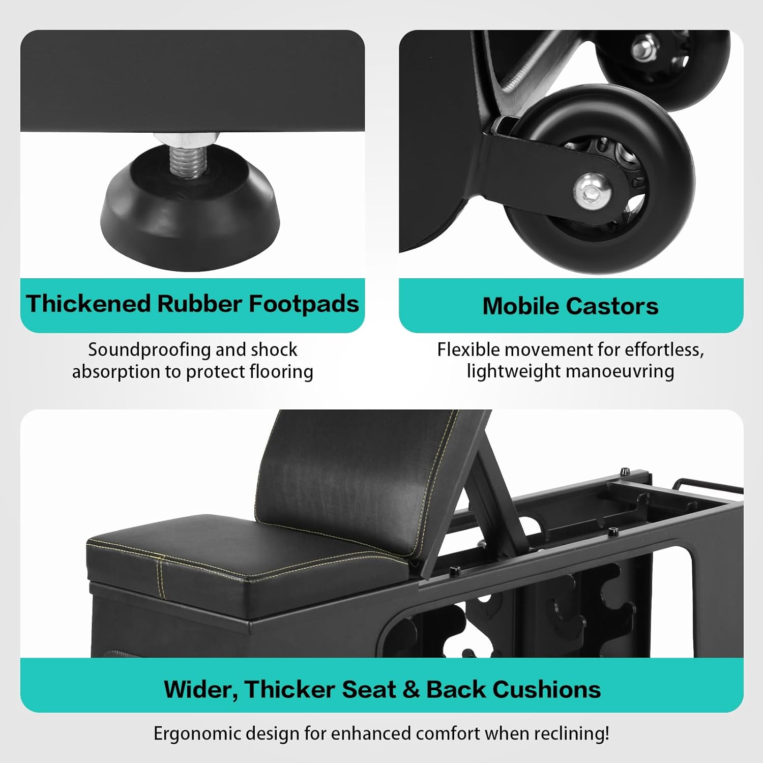 4-in-1 Adjustable Weight Bench for Home Gym, Foldable Workout Bench with 660LB Capacity & 8 Backrest Positions - Multi-Purpose Exercise Bench for Full Body Strength Training