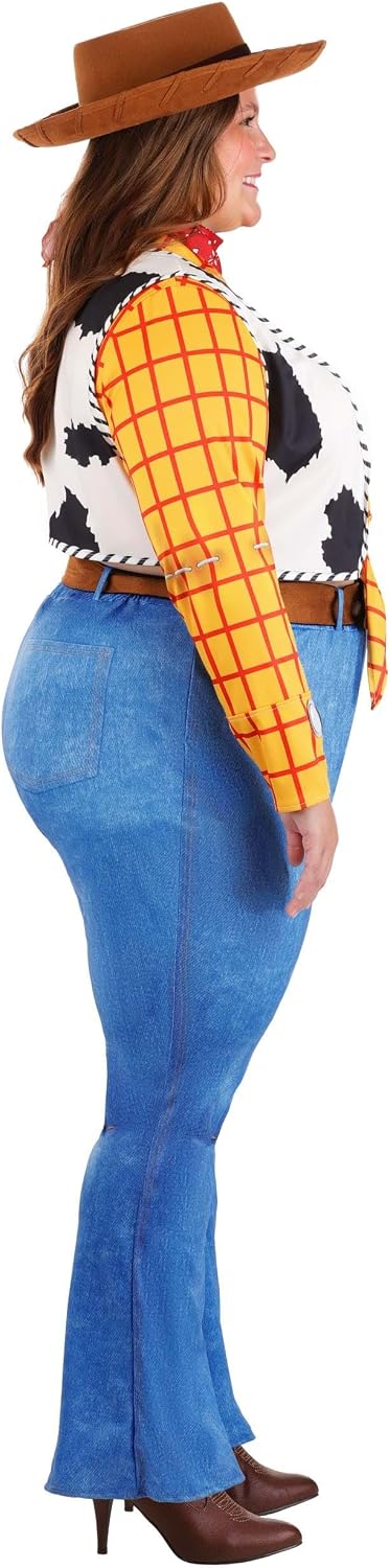 Disney Pixar Plus Size Toy Story Woody Costume for Women - Sheriff Outfit & Accessories - Officially Licensed