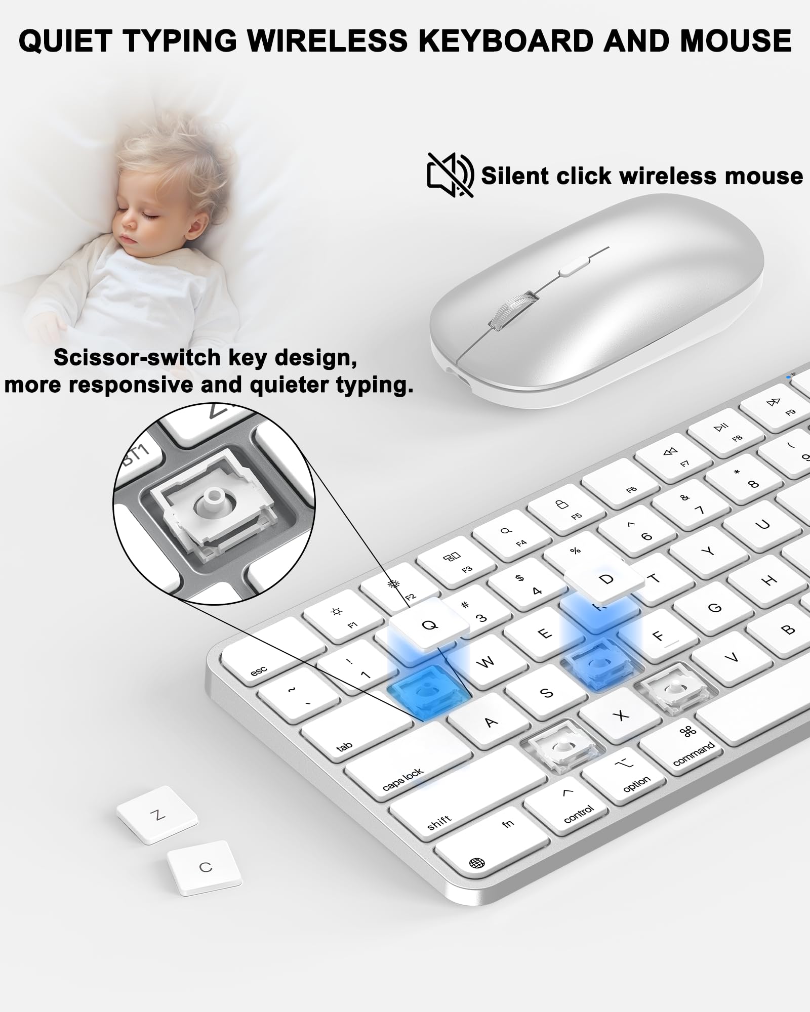 Amazon.com: Bluetooth Keyboard and Mouse for Mac, Rechargeable