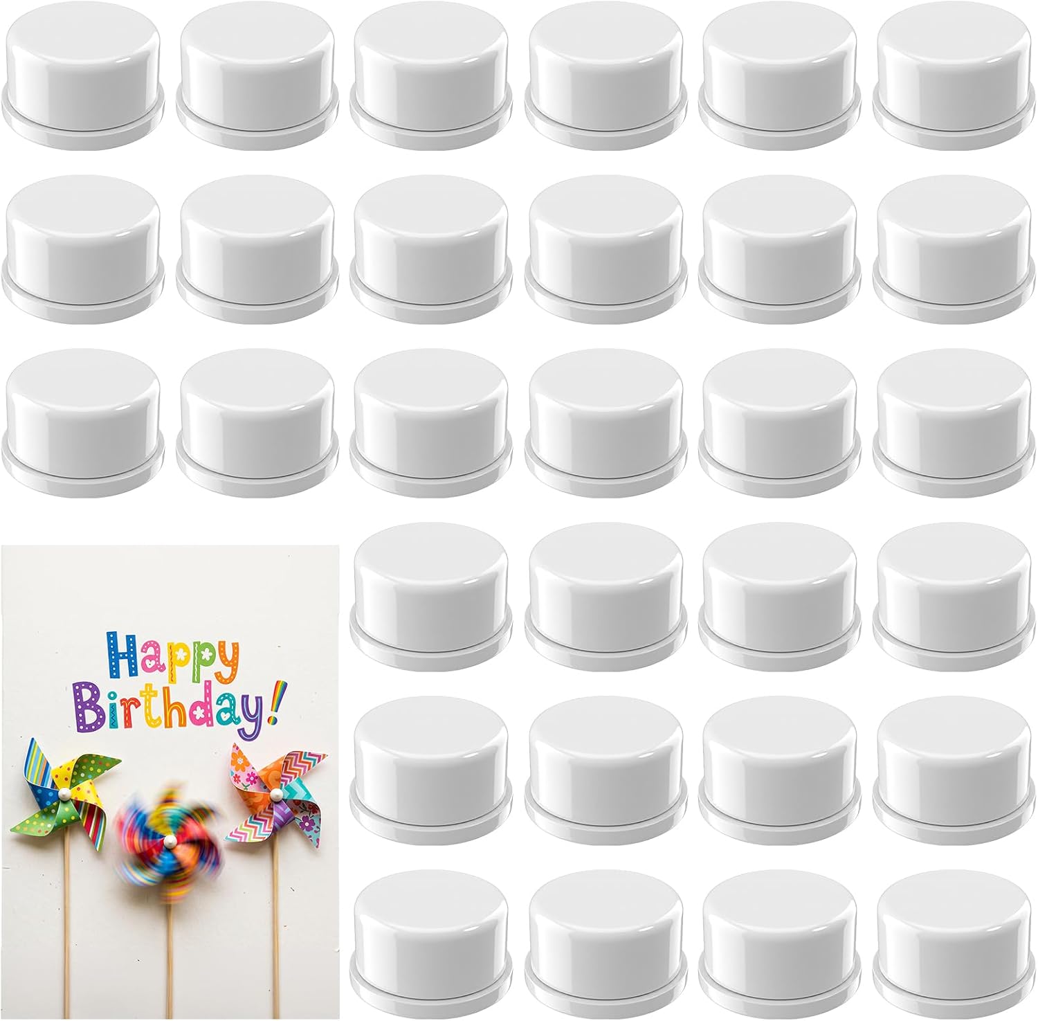 30Pcs Spinners for Card Making 0.51" DIY Rotating Bearings (White)